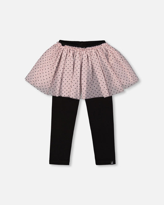 Leggings With Tulle Skirt Pink And Black-0