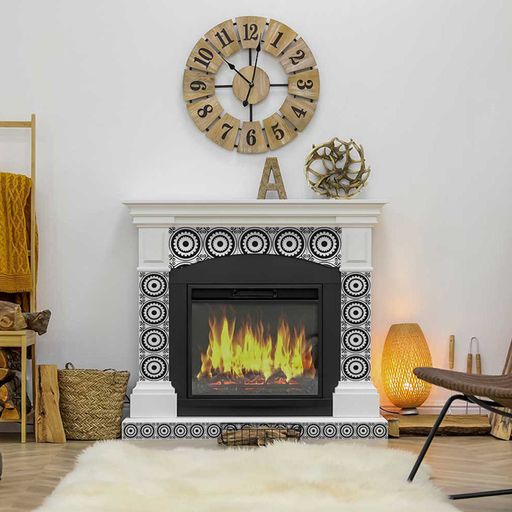 Circle pattern Black and White Tile Stickers for home decoration Model - BKW4-4