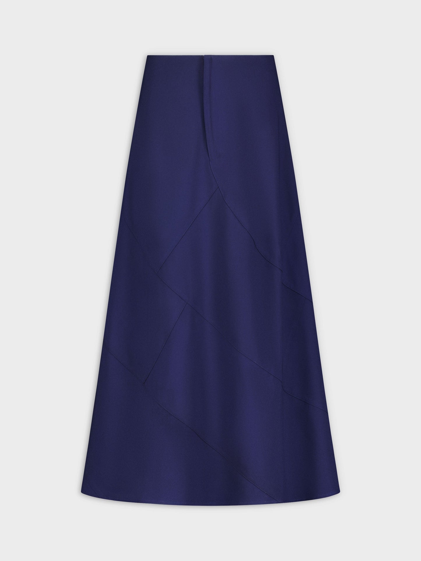 Seamed A-Line Skirt-Navy-0