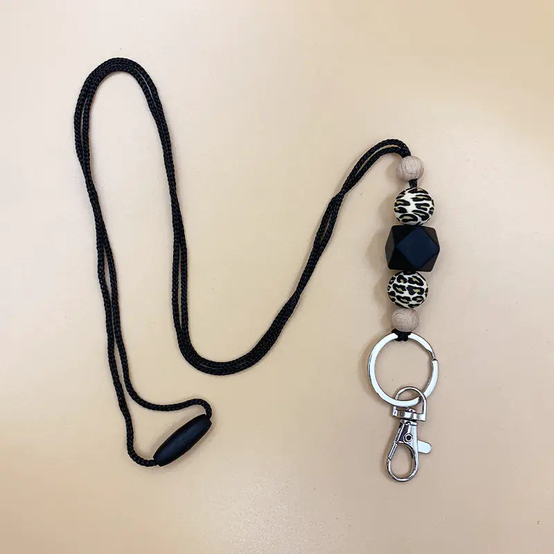 Amazon Badge Holder Keychain with Silicone Beads Lanyard