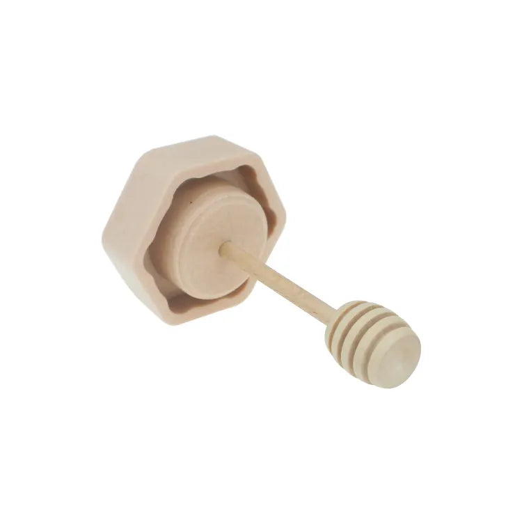 40 X Honey Glass Jar With Wooden Honey Spoon 380 ML / 220 ML-2