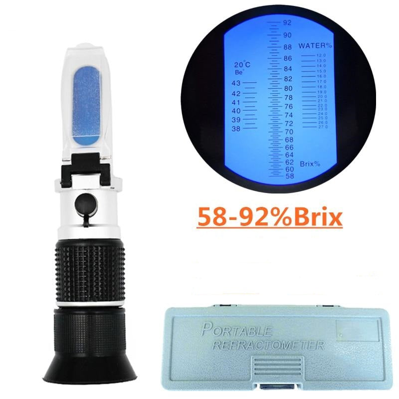 Honey Refractometer Tester Brix 58%- 92% Baume 0-32% Water for Beekeeper's-0