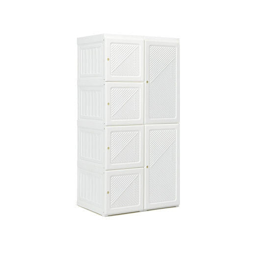 Foldable Armoire Wardrobe Closet with 8 Cubby Storage-4