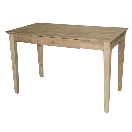 Unfinished Solid Wood Desk Laptop Computer Writing Table with Drawer-0