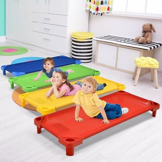 Pack of 4 Colorful Kids Stackable Naptime Cot-1