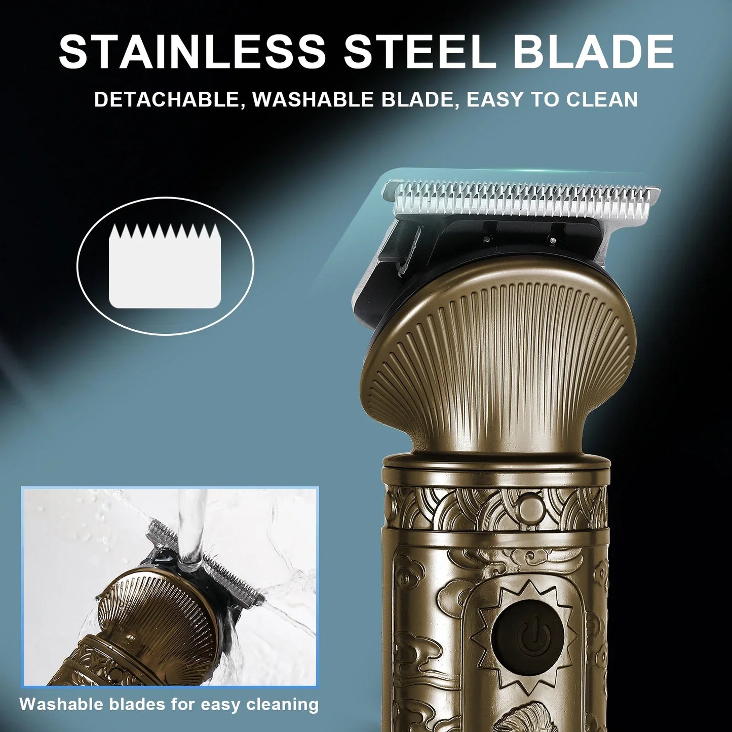 6 in 1 Hair Clipper And Trimmer Set USB Rechargeable for Men Bronze-4