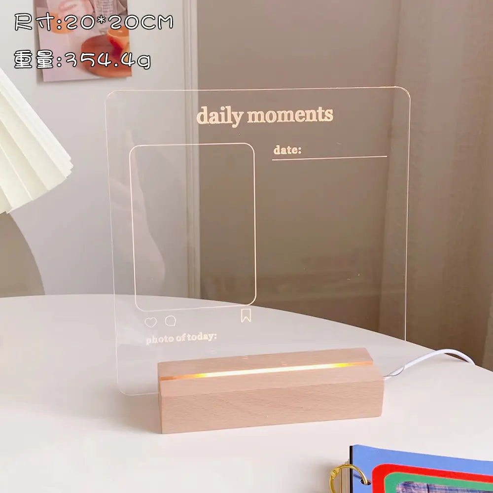 Acrylic LED Memo Board with Erasable Surface