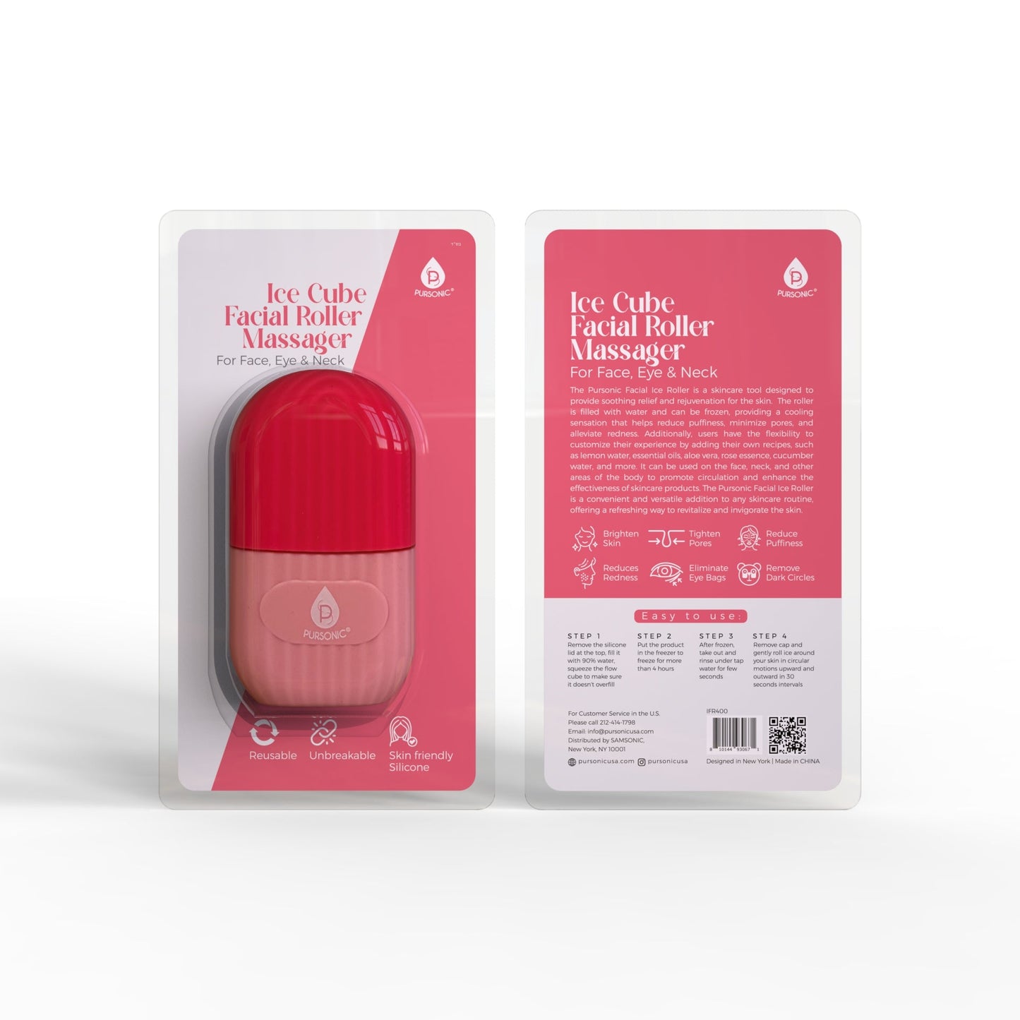 Ice Cube Facial Roller Massager for Face, Eyes, and Neck-3