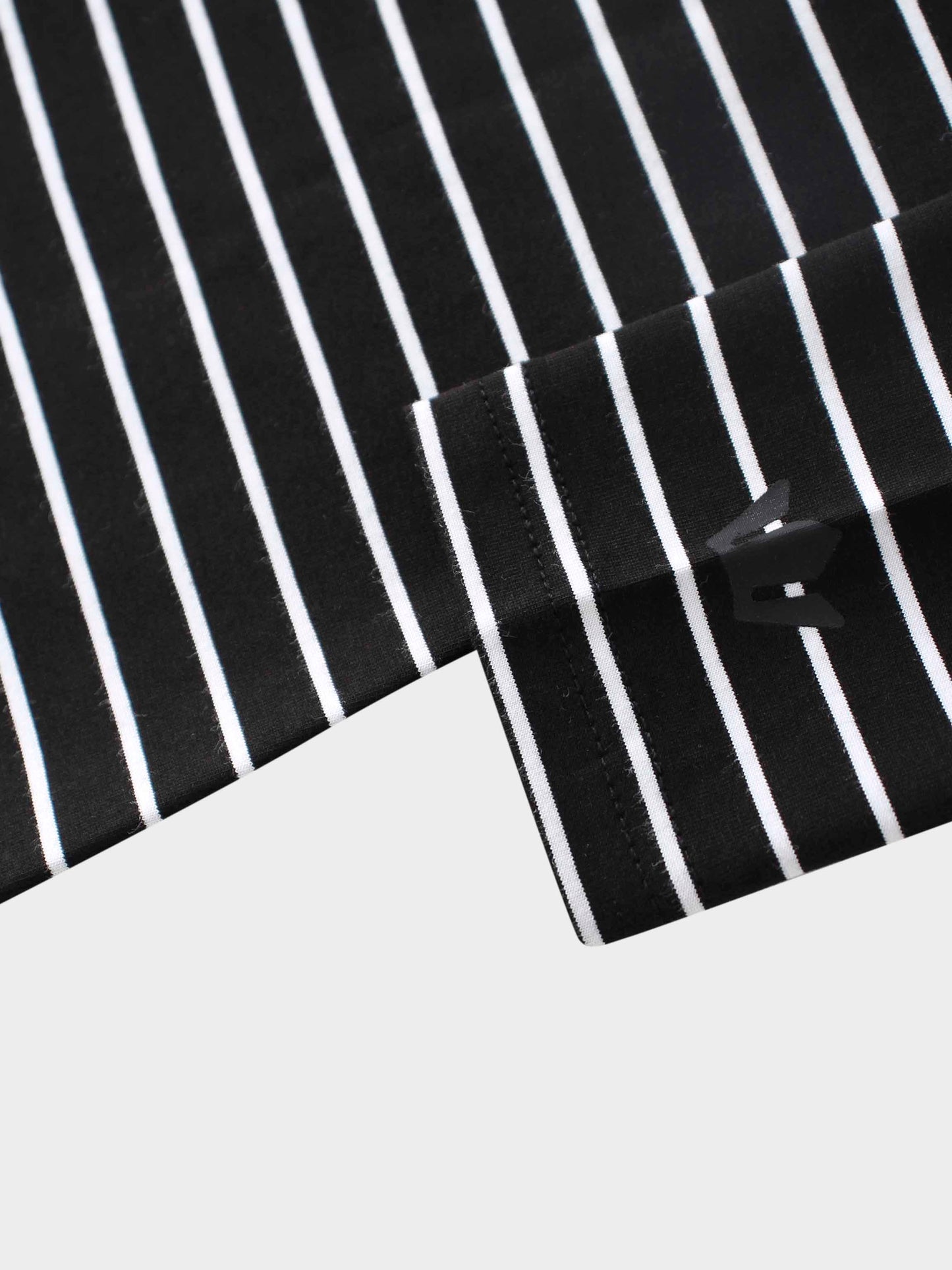 Flat Striped High V Long Sleeve-Black/White-4