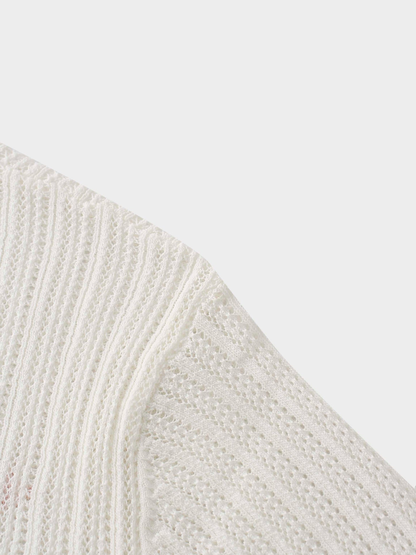 Printed Pointelle Sweater-White-4