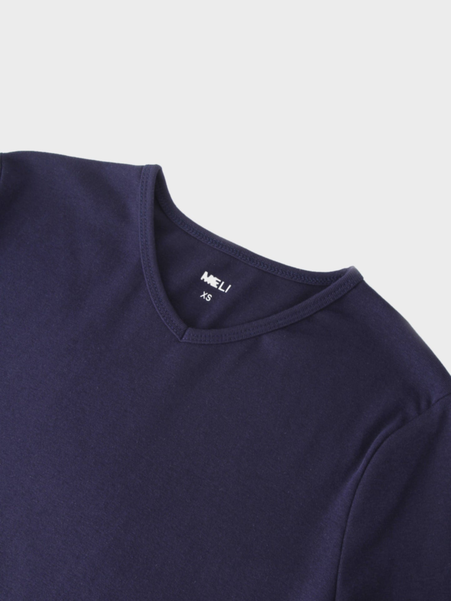BASIC HIGH V TEE 3Q-NAVY-2