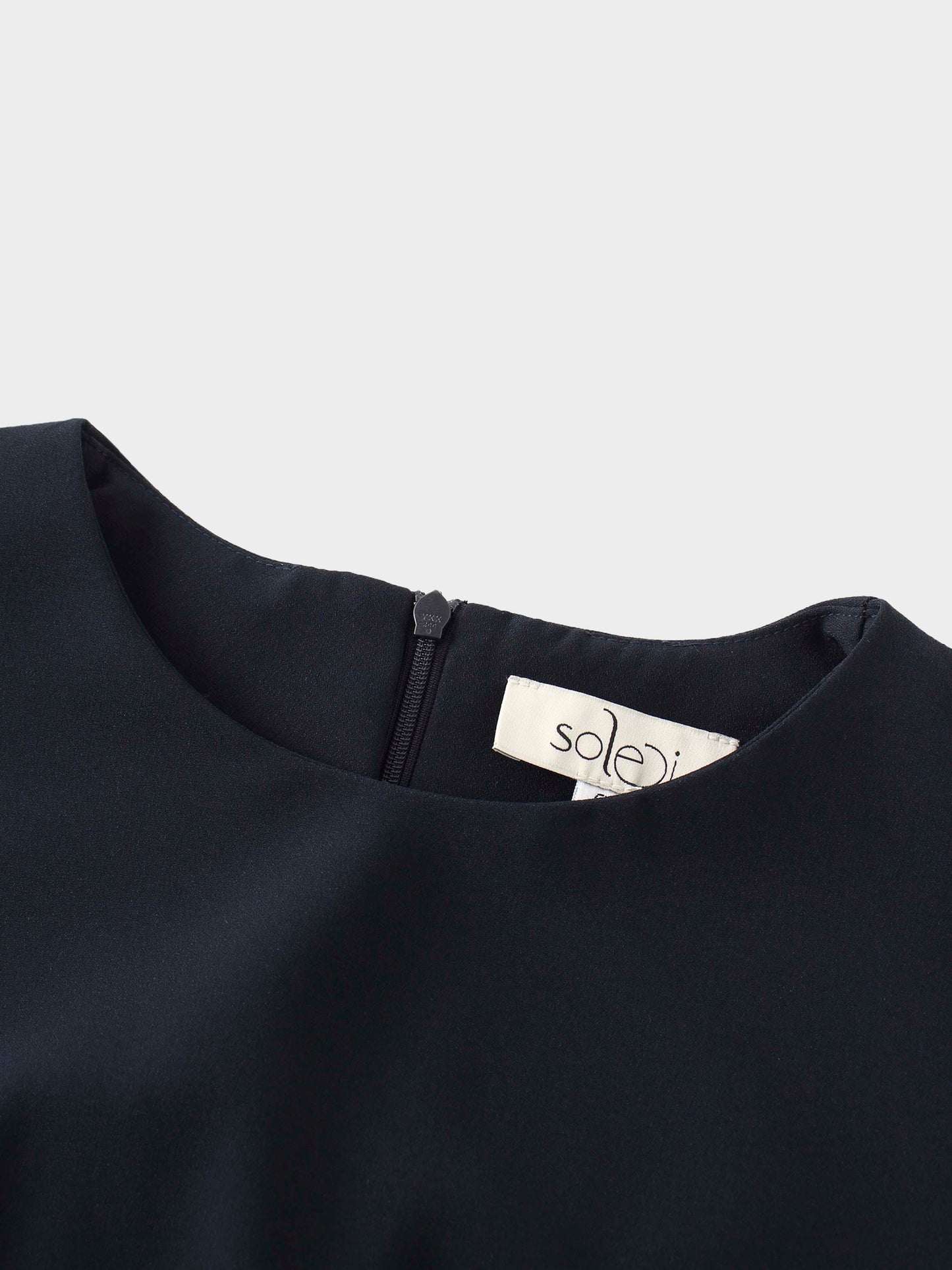 Crepe Slip Dress-Navy-2