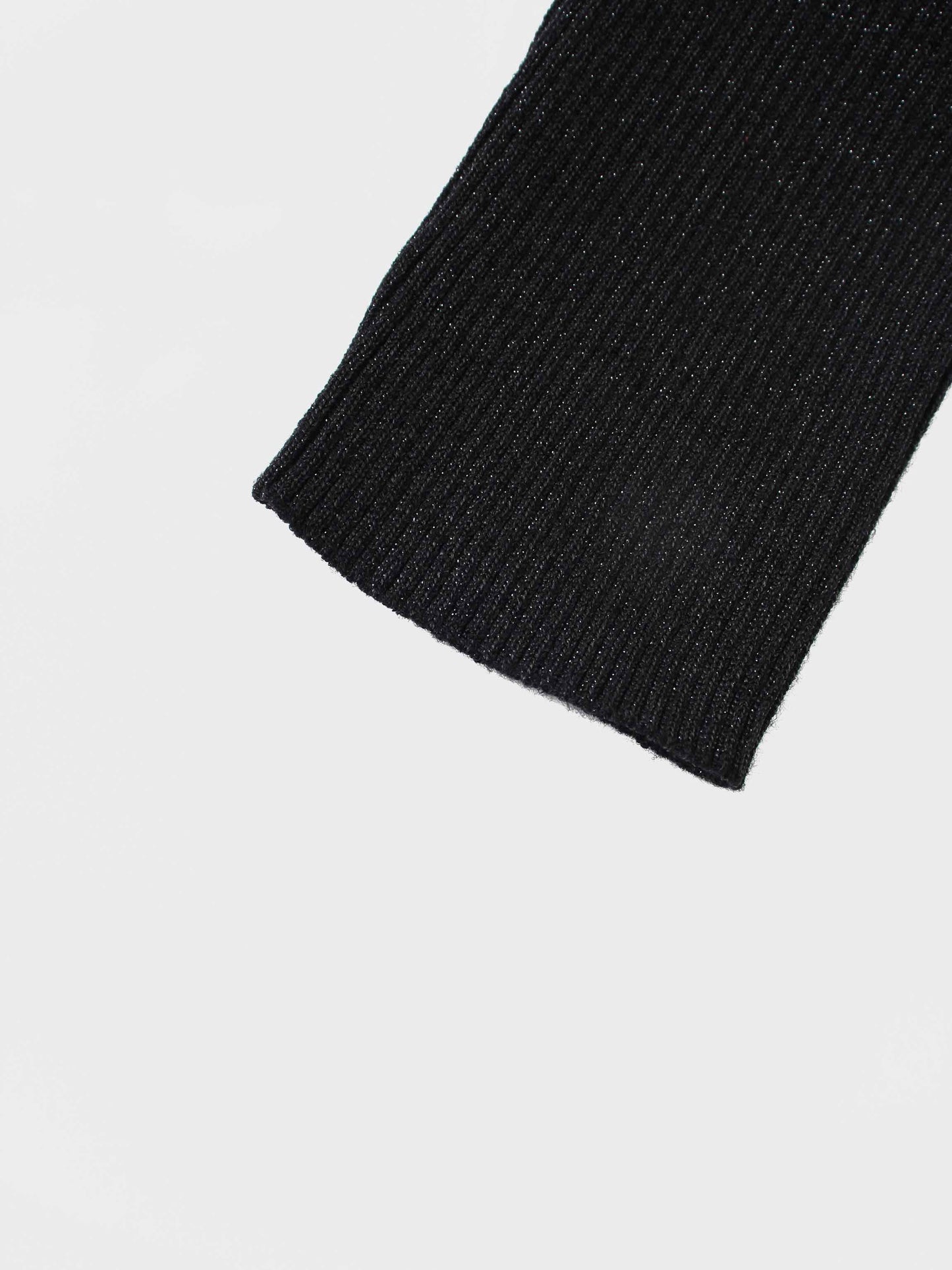 Lurex Ribbed Knit Turtleneck-Black-3