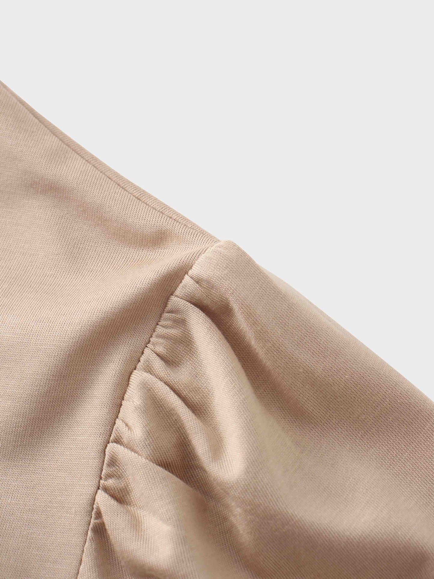 Bubble Sleeve T-Shirt-Taupe-4