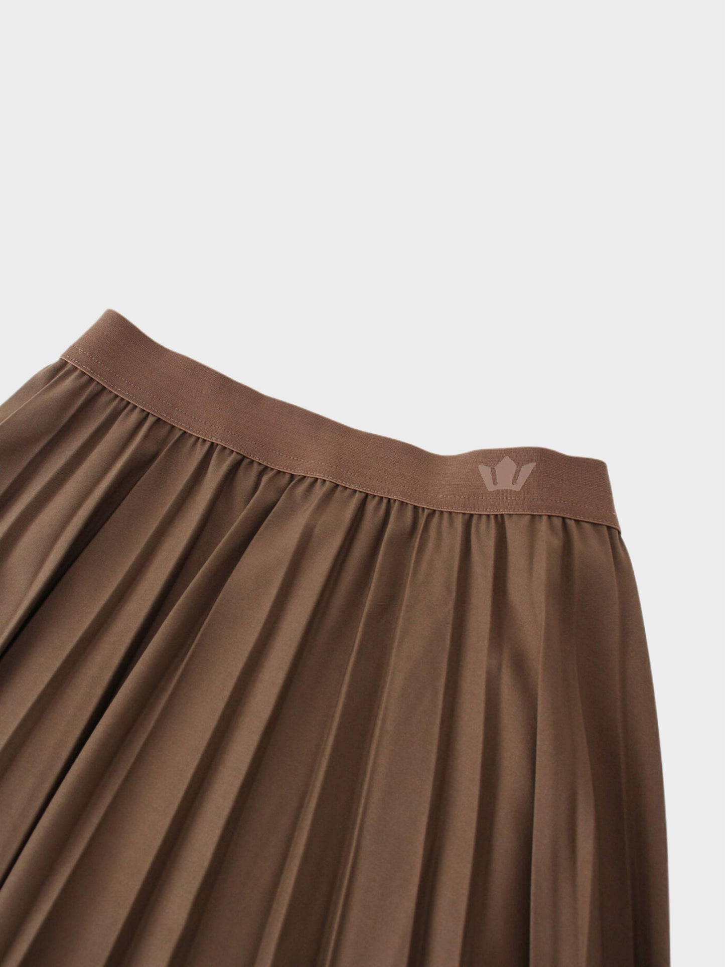Pleated Skirt 37"-Brown-2