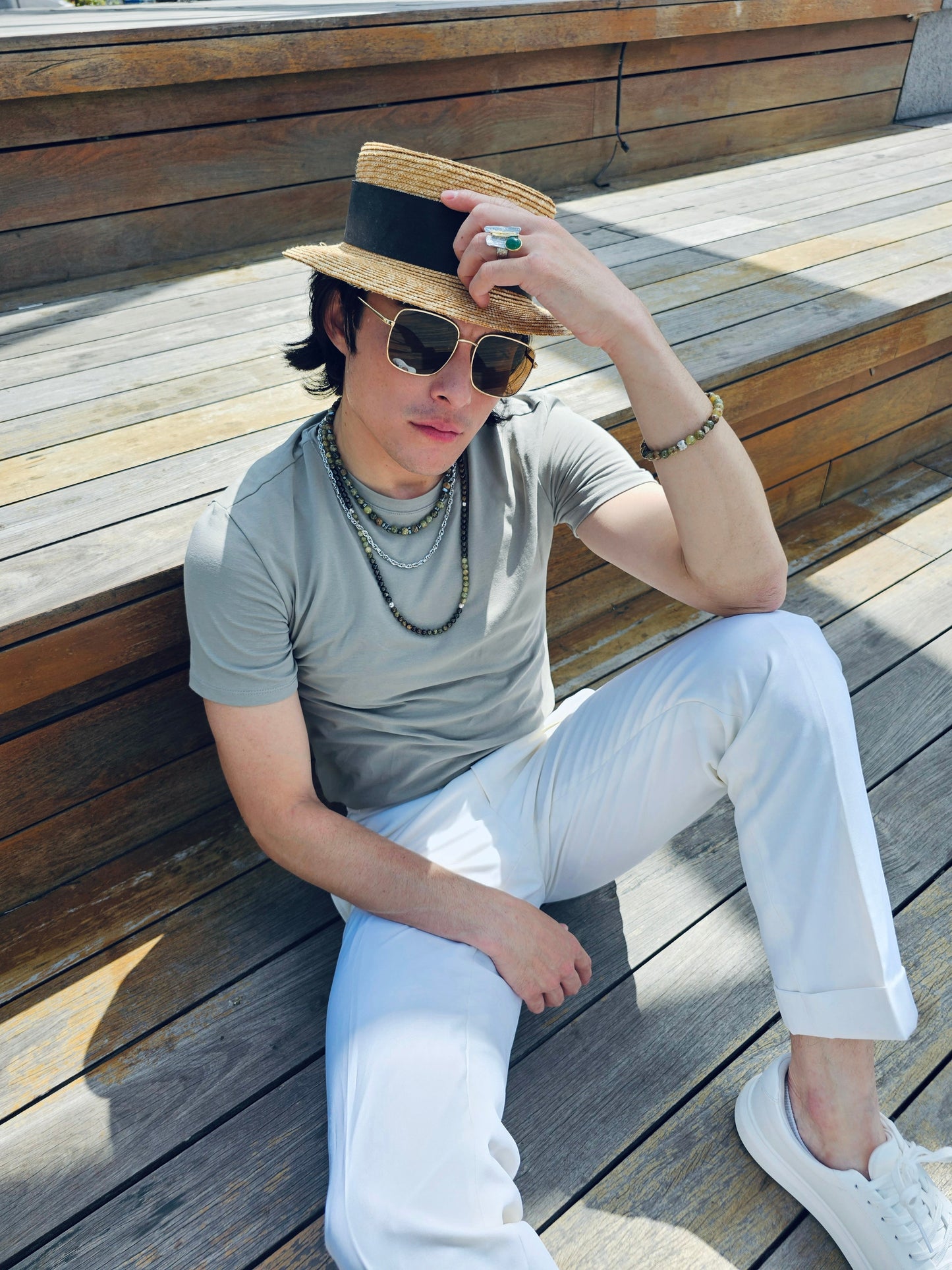 Green Garnet Men's Bracelet MEB15-4