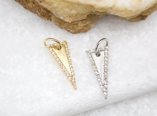 18K Gold Filled CZ Stones Triangle-0