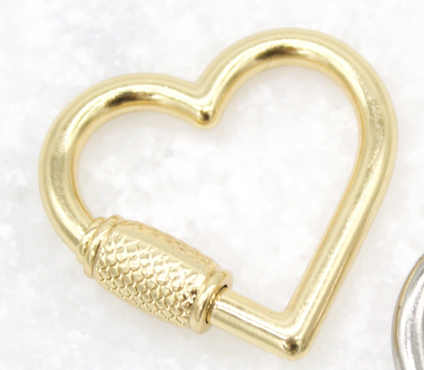 18K Gold Filled Heart Shaped Carabiner Lock, Carabiner Clasp, Screw in Clasp (XX14)-4