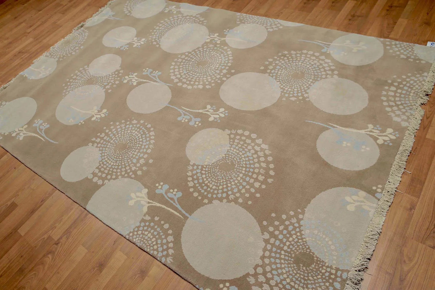6' x 9' Hand Knotted 100% Wool Area rug Tan-1