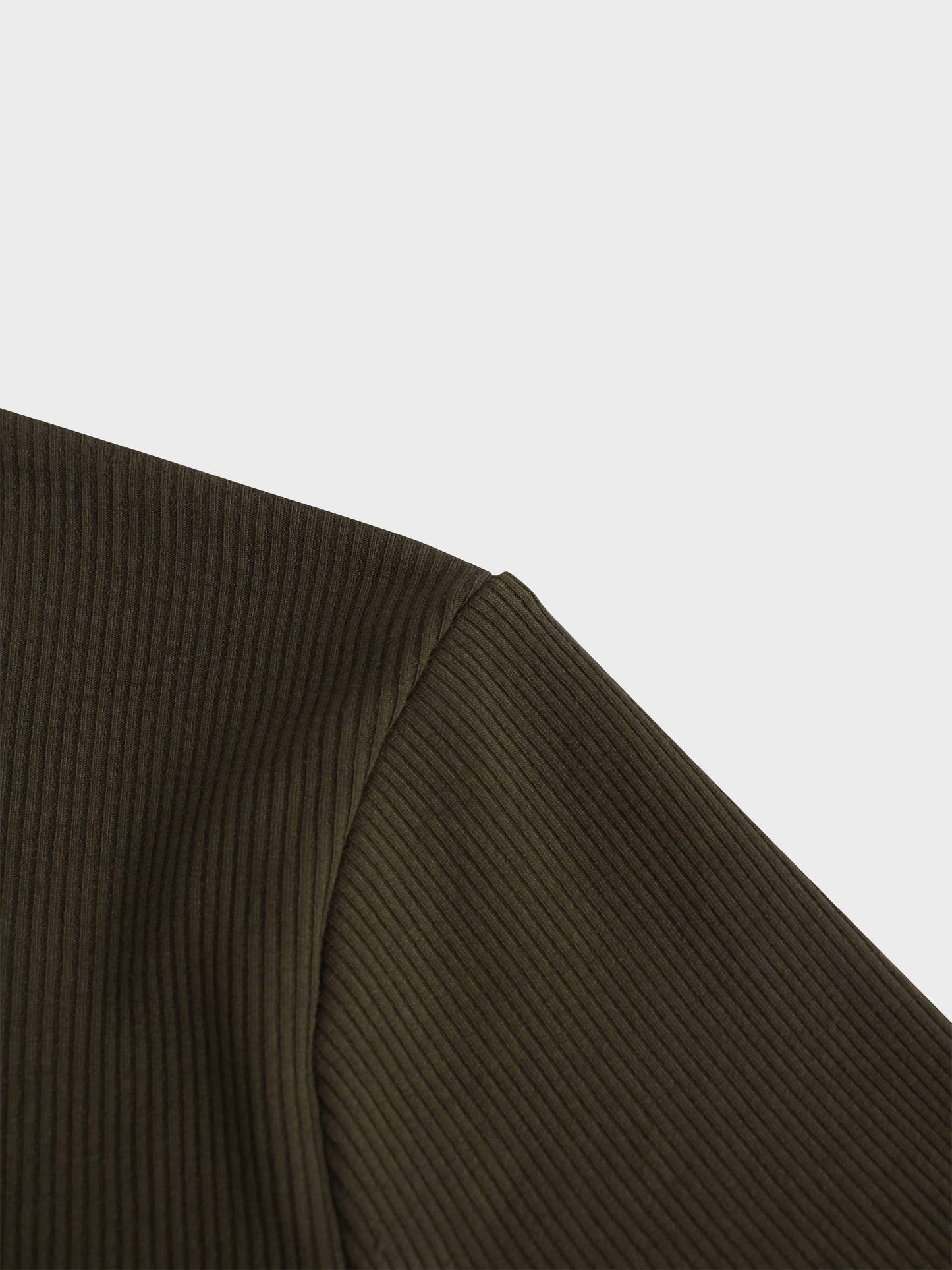RIBBED HIGH V TEE LS-CHOCOLATE BROWN-3