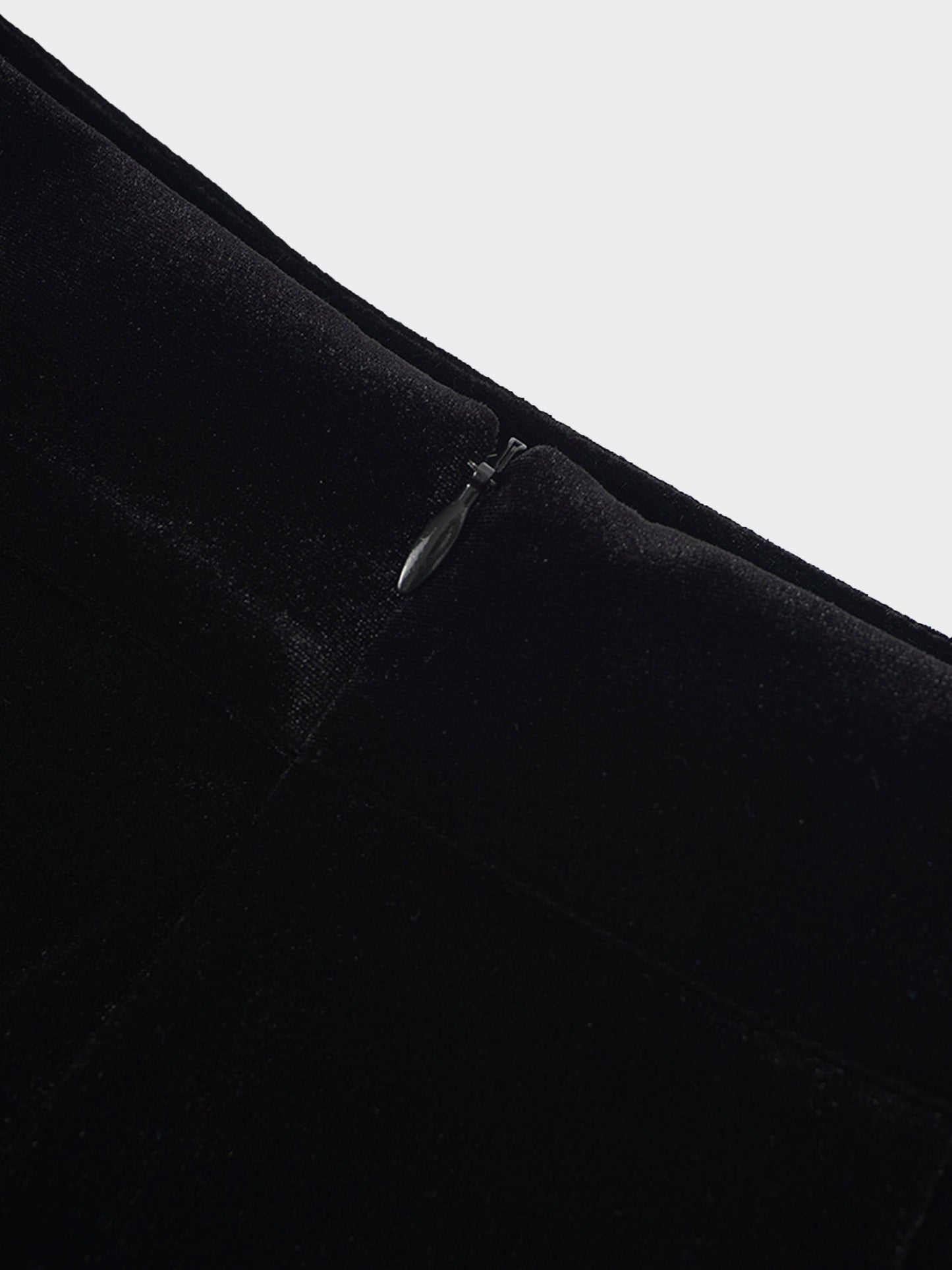 Double Layer Pleated Bottom Velvet Skirt-Black-4