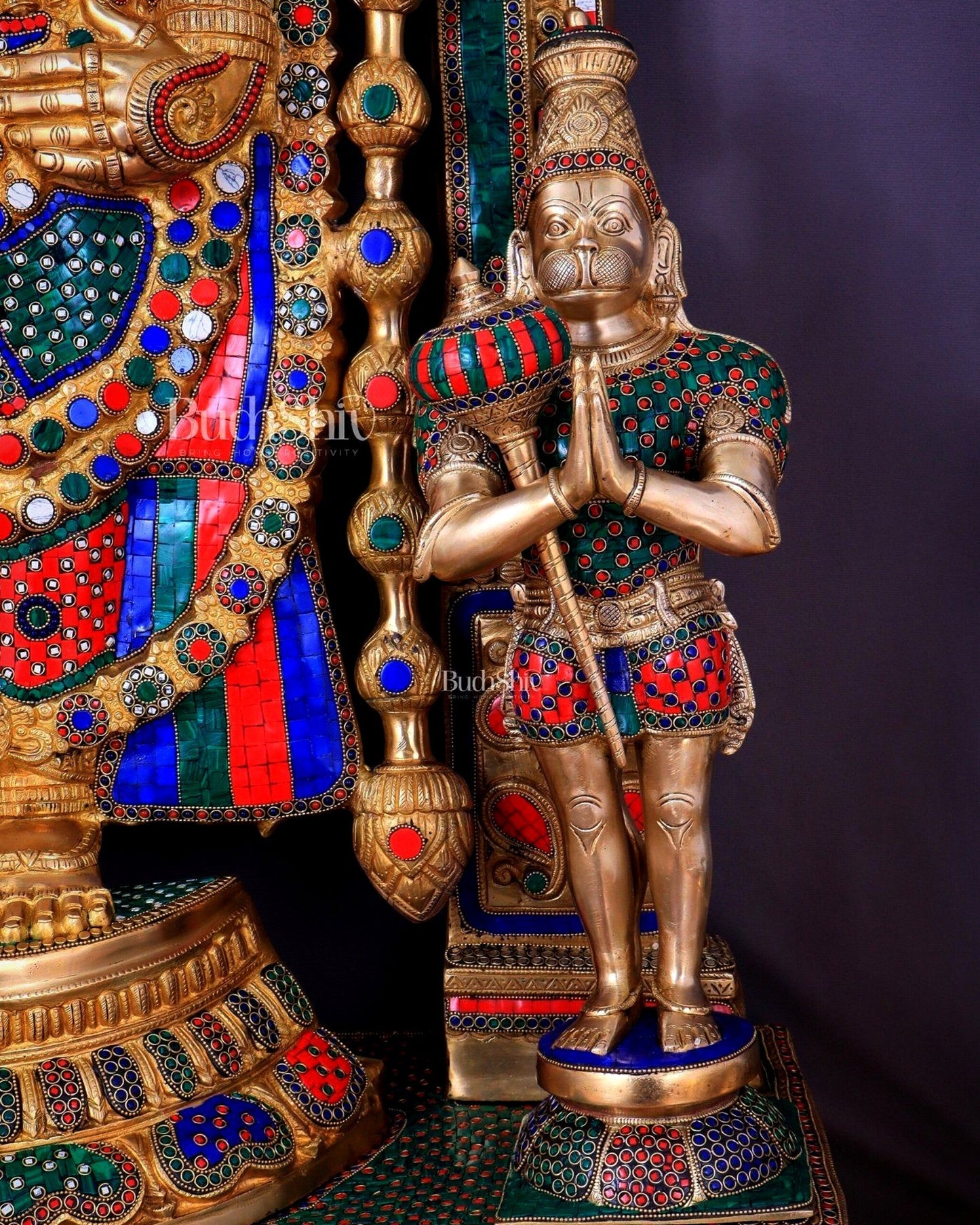Large Brass Tirupati Balaji Sculpture 60" Lord Venkateshwara darbar-2