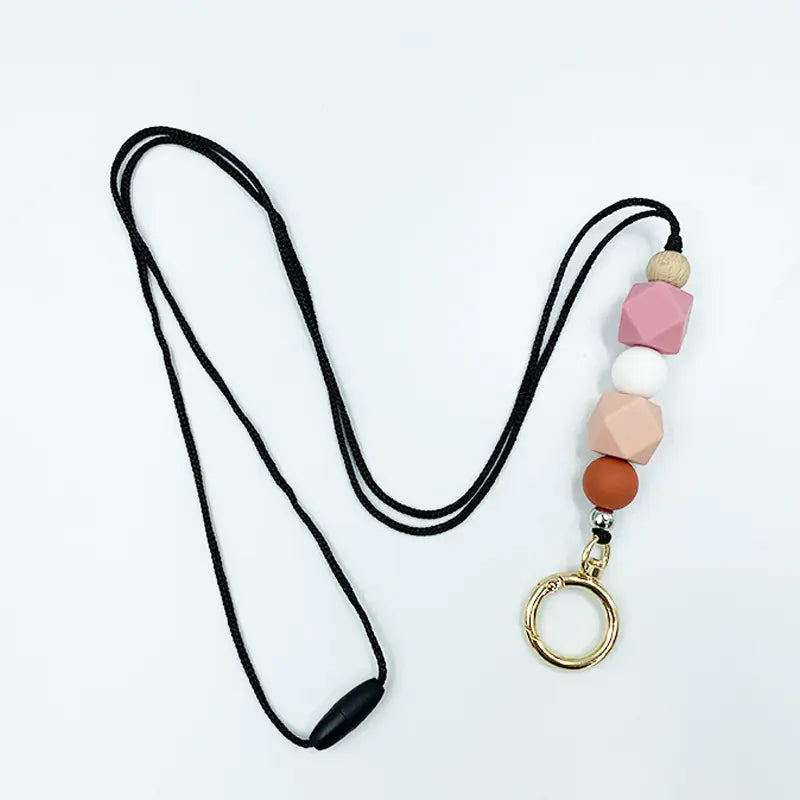 Amazon Badge Holder Keychain with Silicone Beads Lanyard