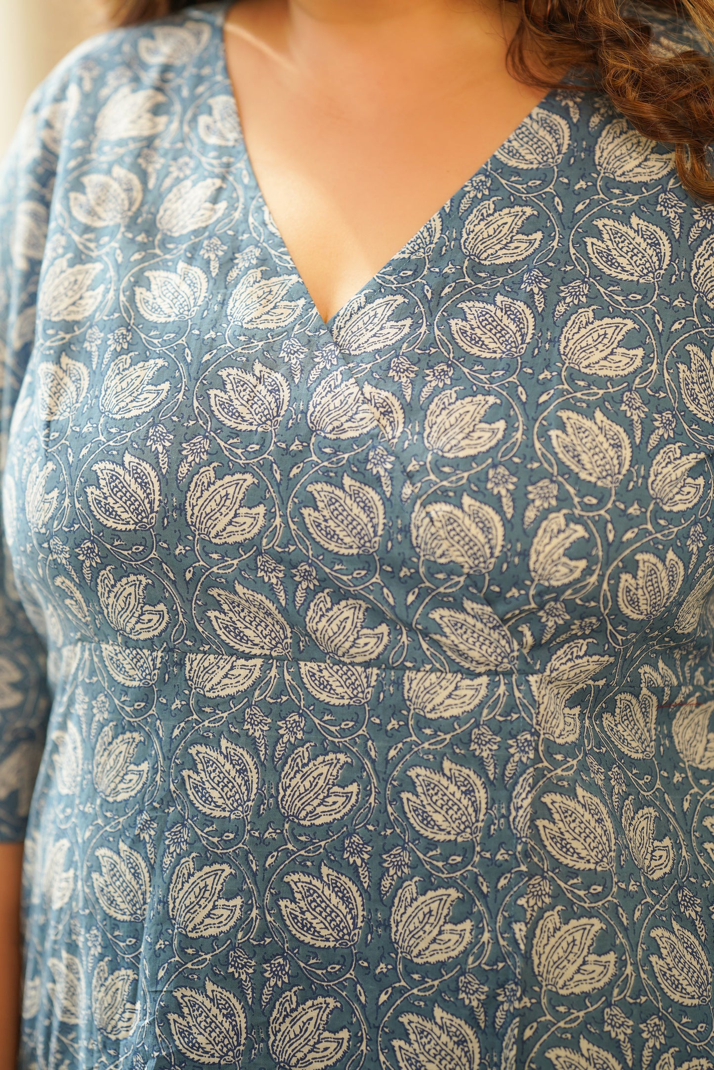 Blue Lotus Printed Top-4