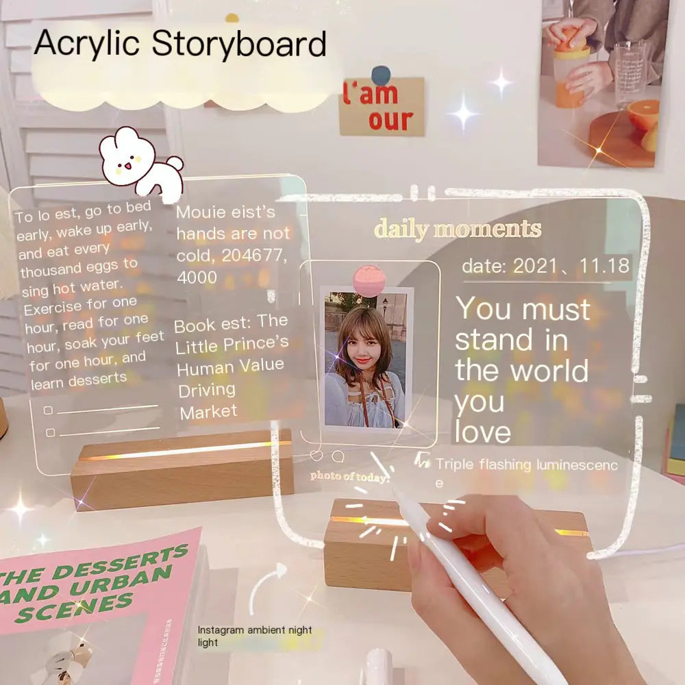 Acrylic LED Memo Board with Erasable Surface