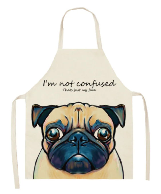 Nordic Polyester Dog Print Apron for Adults