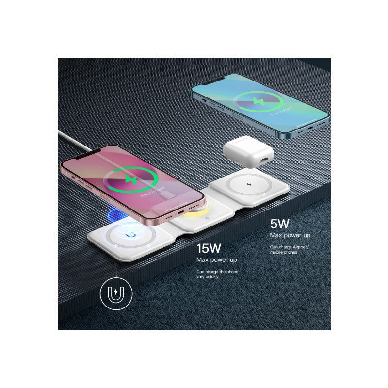 Mágneses vezeték nélküli összecsukható 3 az 1-ben töltőpad-4