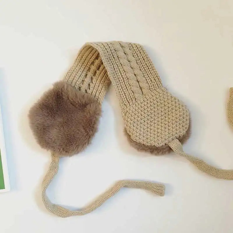 Korean Plush Lace-Up Cute Girl Earmuffs