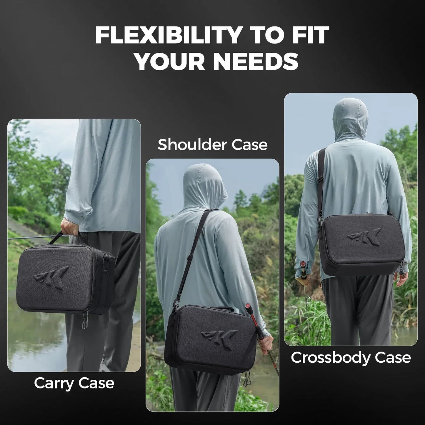 Fishing Tackle Reel Case with Shockproof Dividers-4