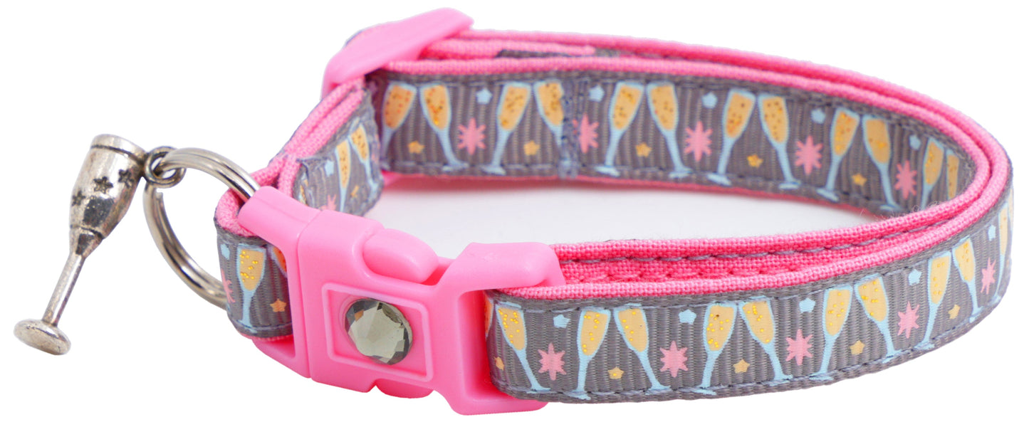 Champagne Glasses Breakaway Cat Collar-12