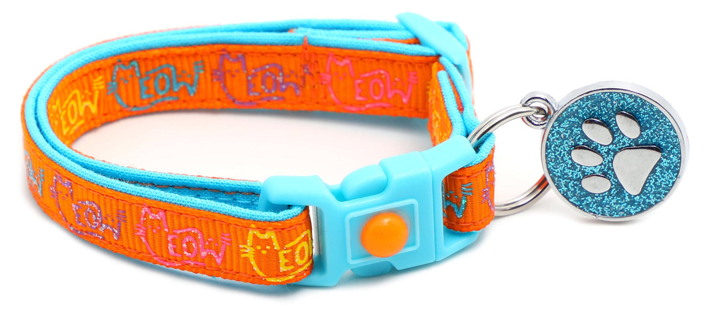 Colorful Meow Breakaway Cat Collar-31