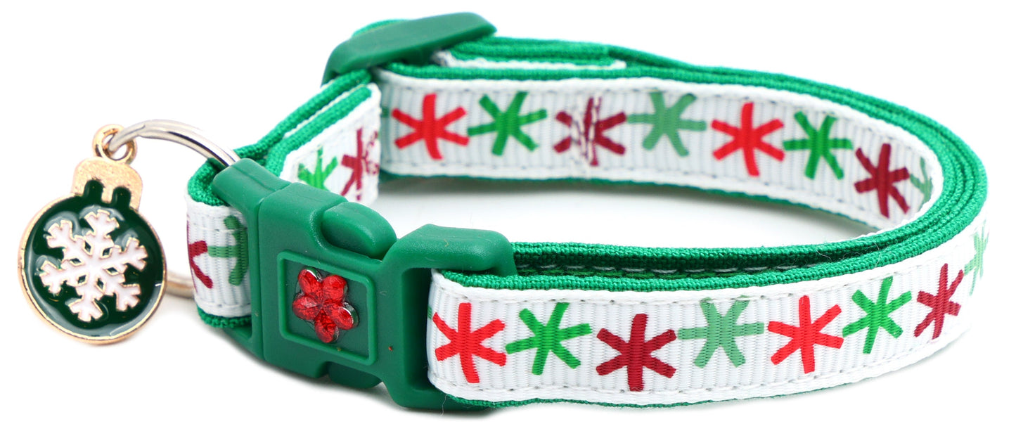 Asterisk Snowflakes Cat Collar-6