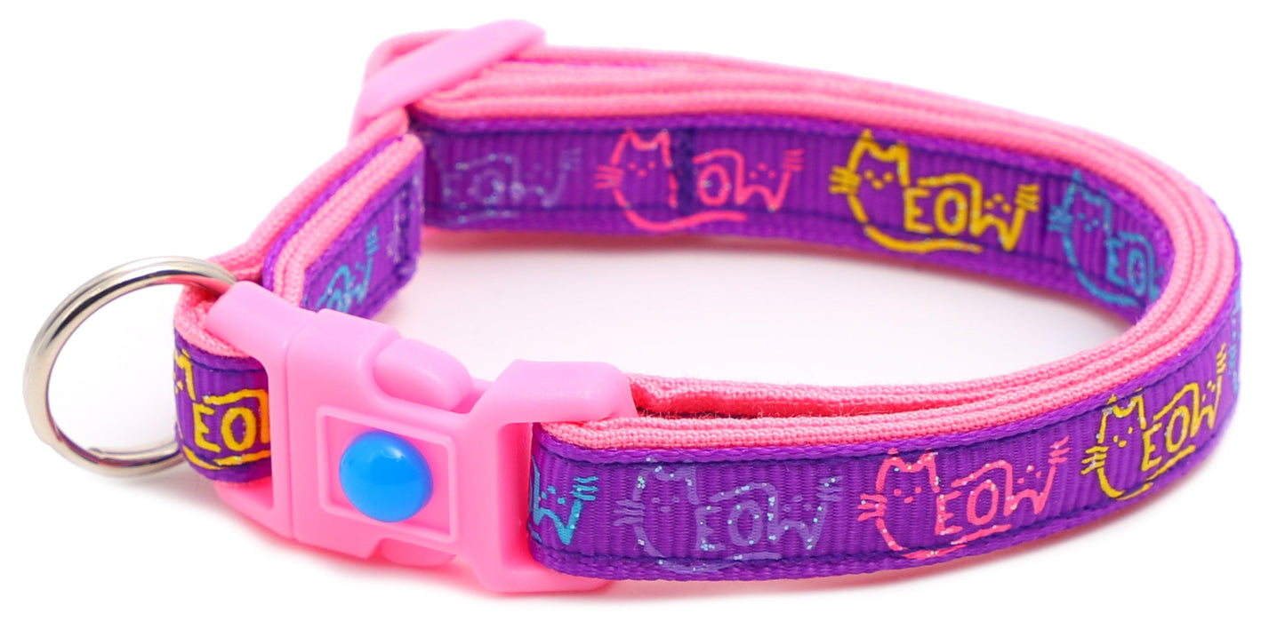 Colorful Meow Breakaway Cat Collar-19