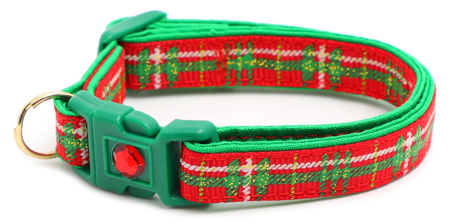 Green Tartan Breakaway Cat Collar-22