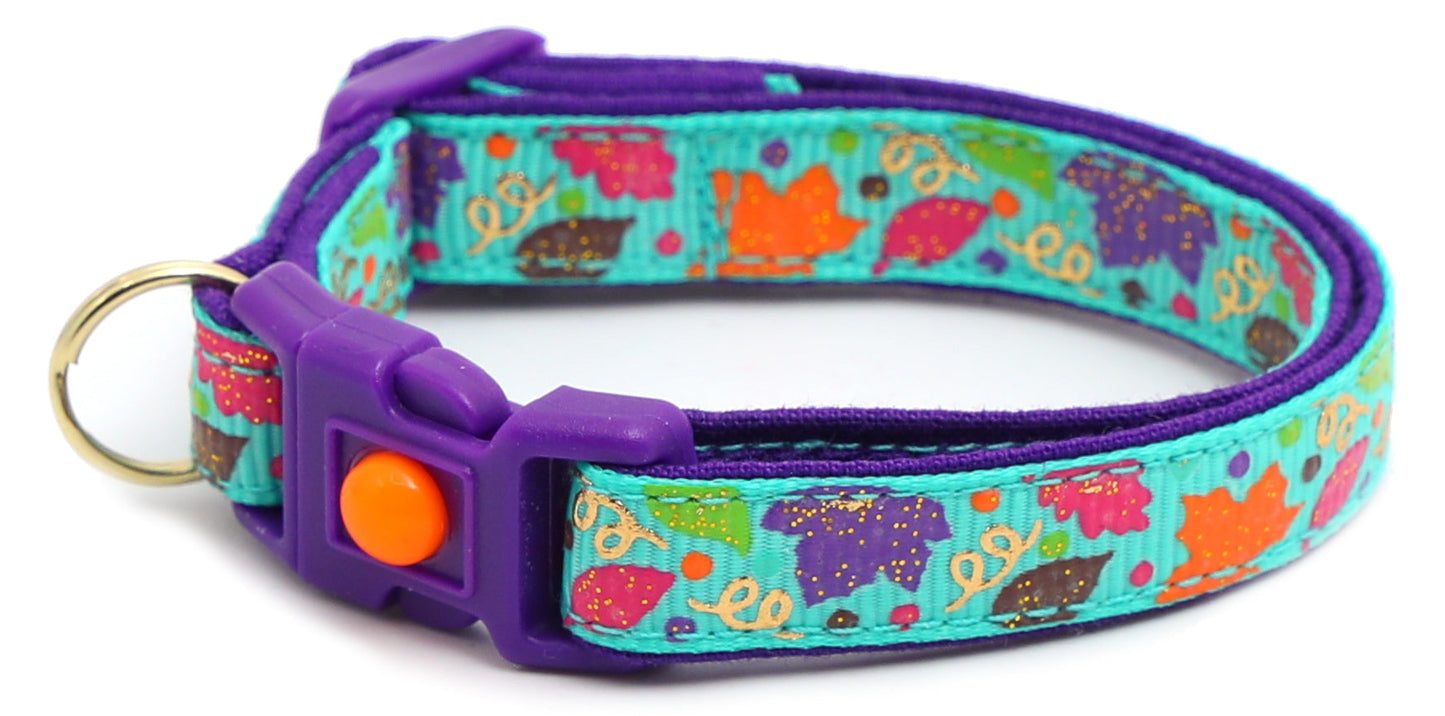 Fancy Fall Leaves Breakaway Cat Collar-23
