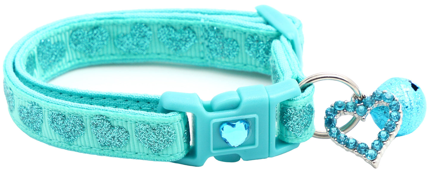 Glitter Hearts Breakaway Cat Collar-9