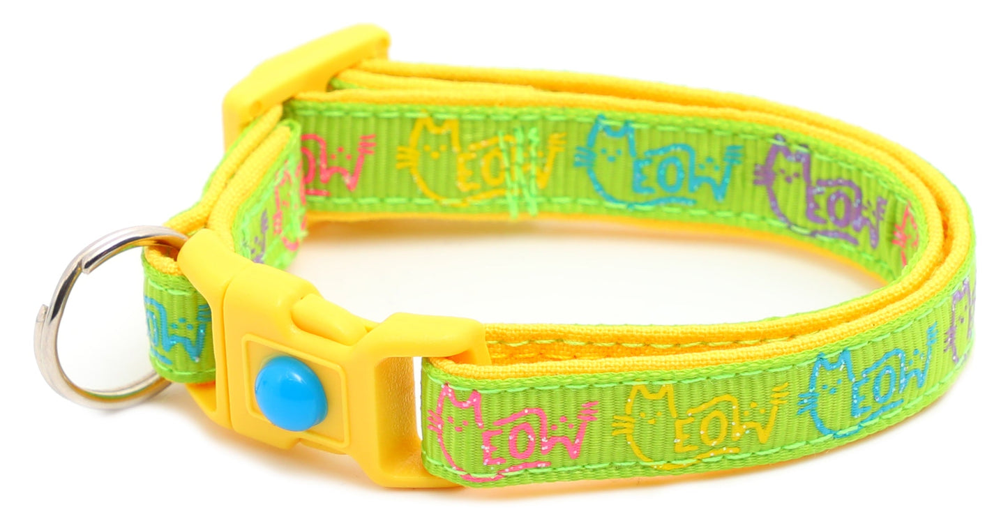Colorful Meow Breakaway Cat Collar-17