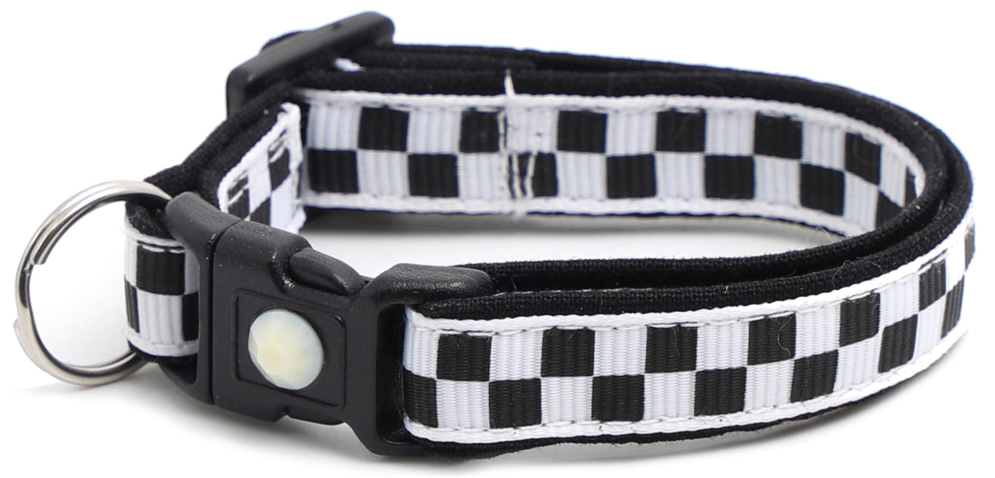 Black and White Checks Cat Collar-6