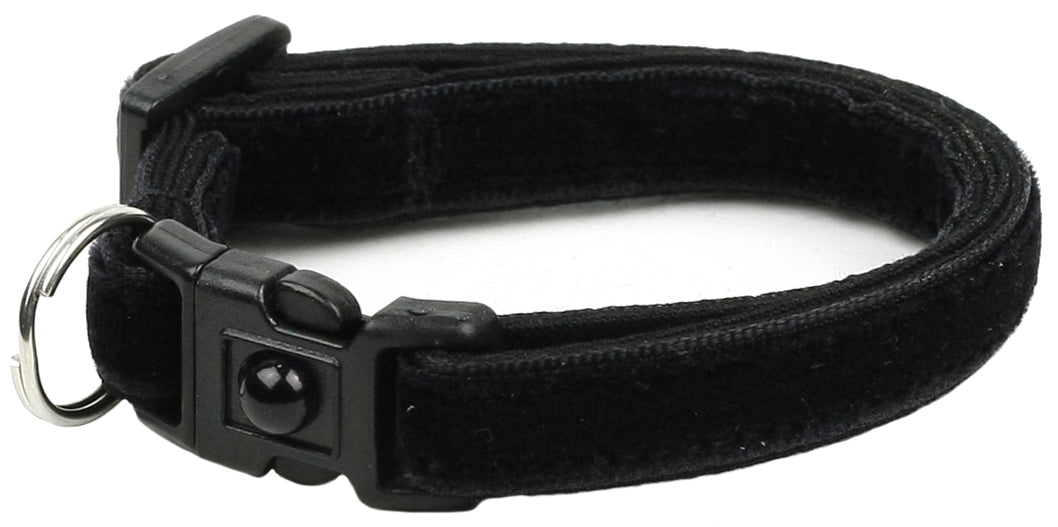 Soft Black Velvet Cat Collar-7