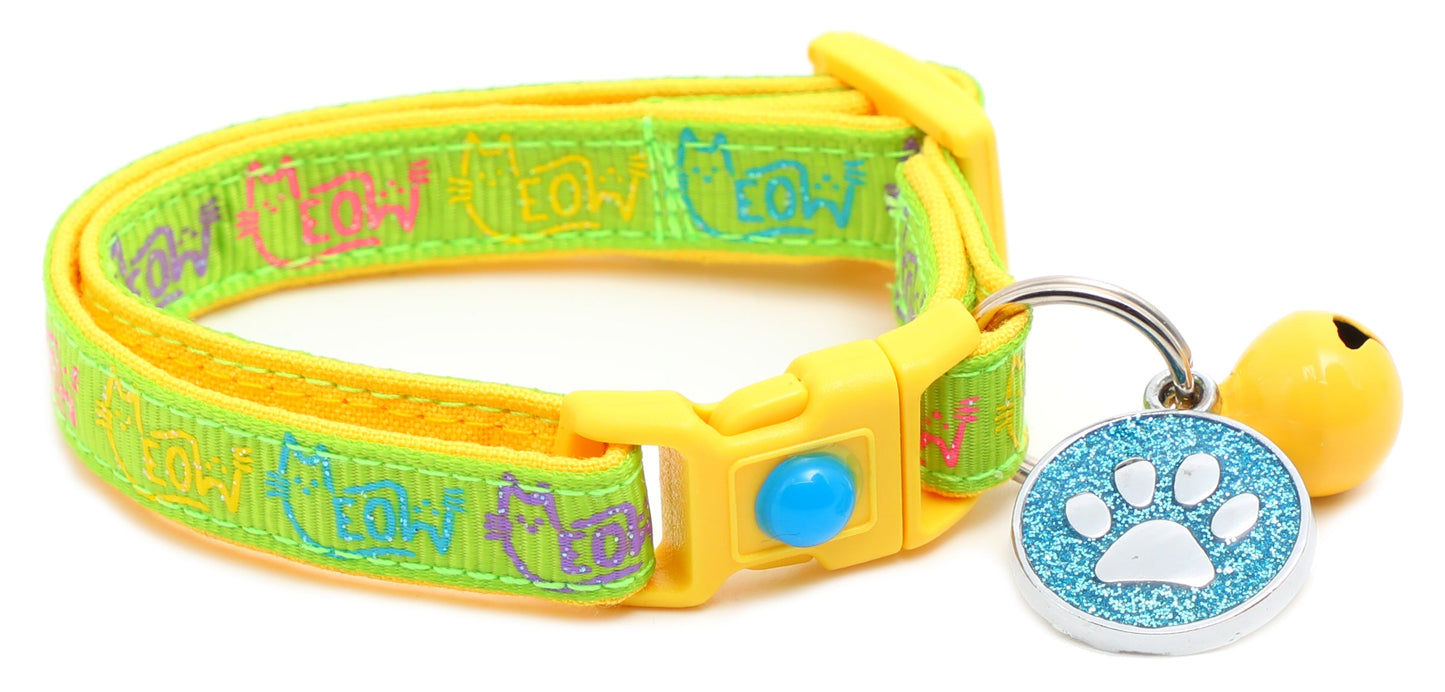 Colorful Meow Breakaway Cat Collar-32