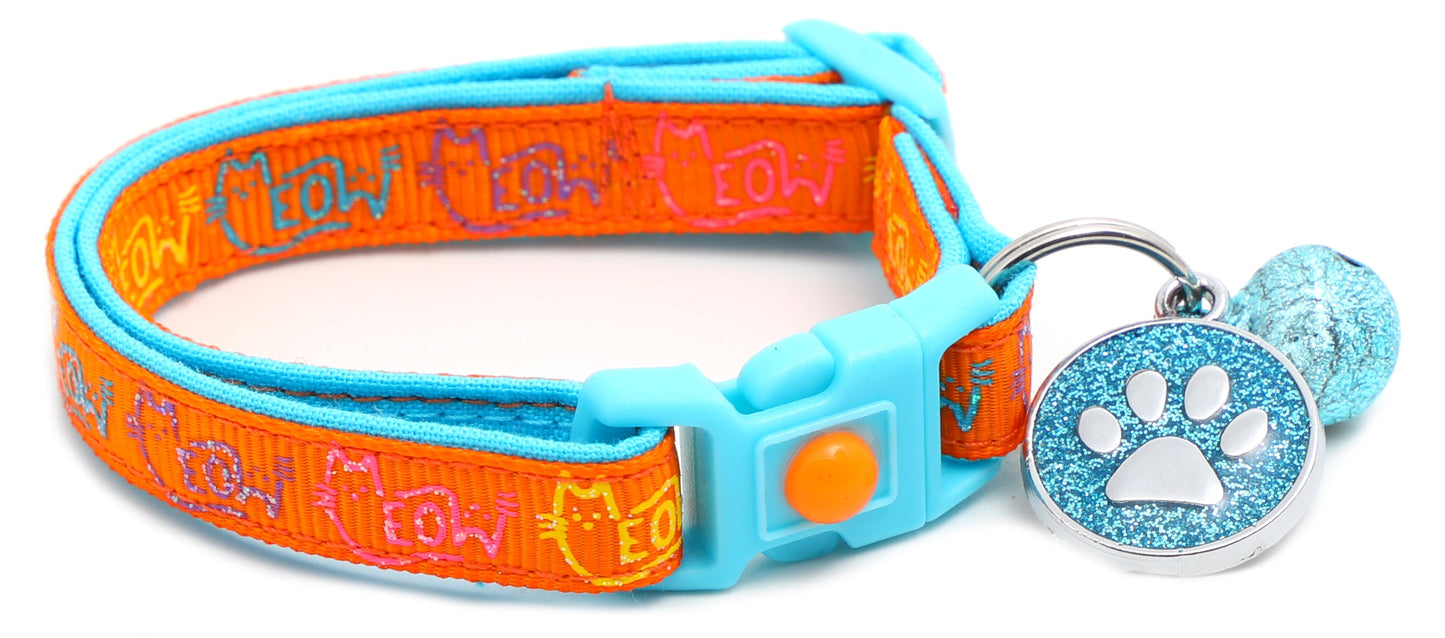 Colorful Meow Breakaway Cat Collar-36