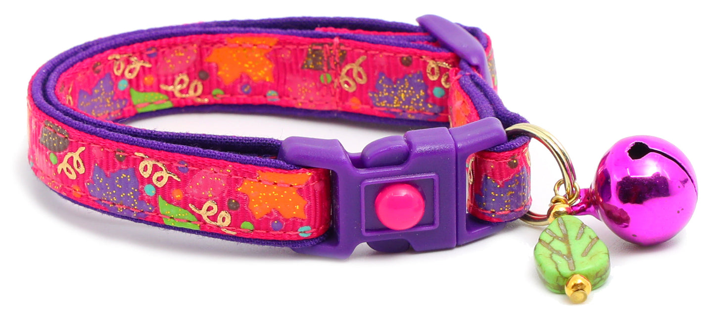 Fancy Fall Leaves Breakaway Cat Collar-20