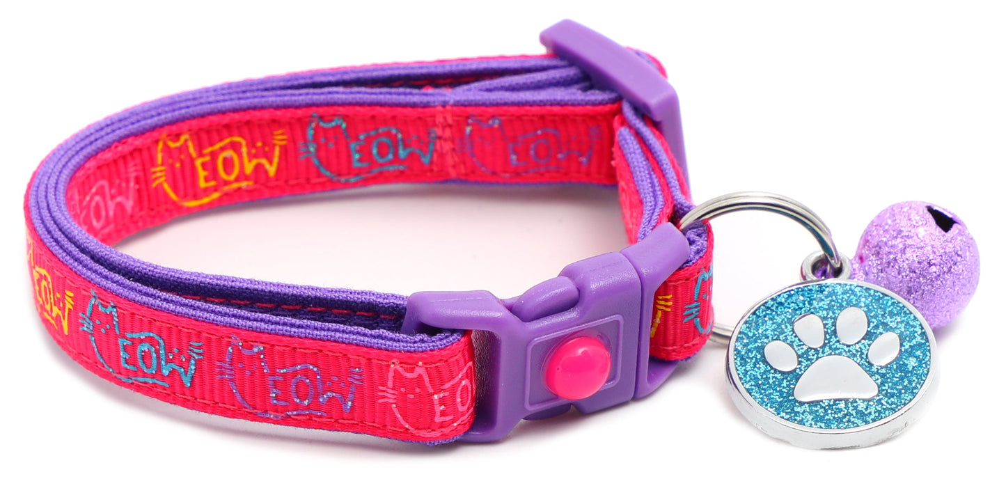 Colorful Meow Breakaway Cat Collar-35