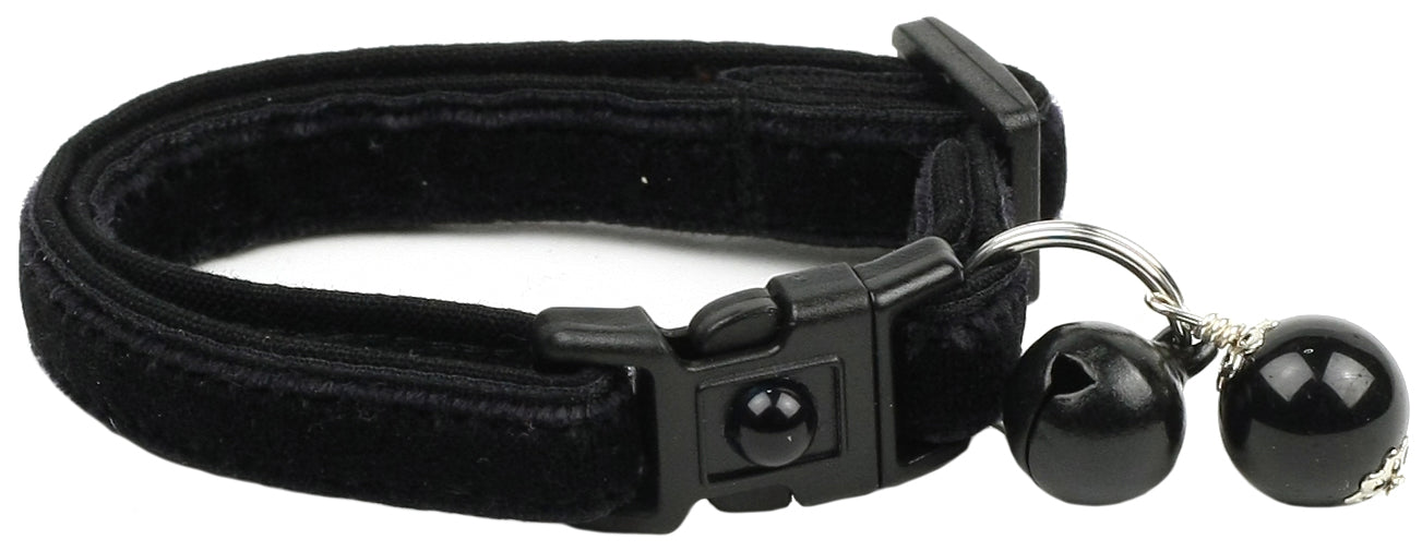 Soft Black Velvet Cat Collar-6