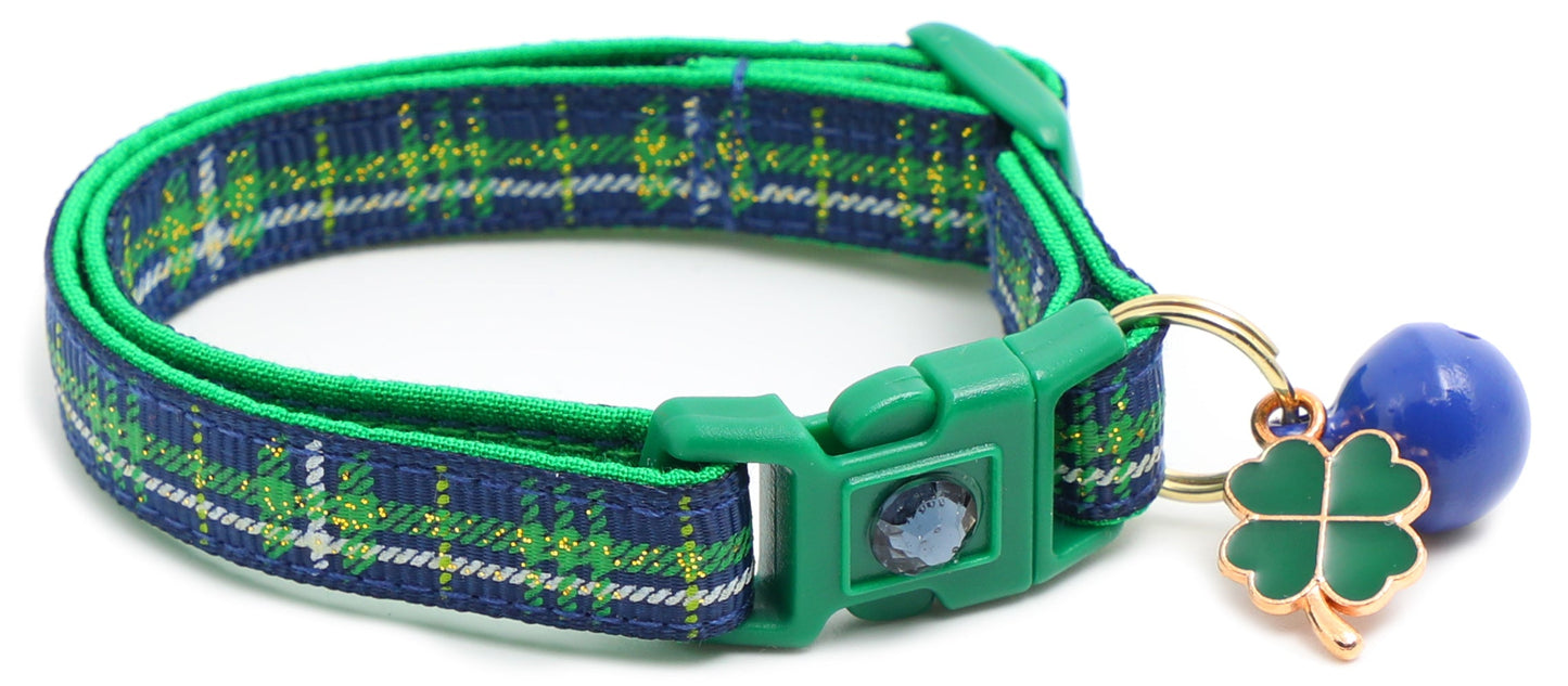 Green Tartan Breakaway Cat Collar-19