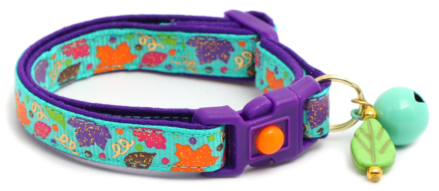 Fancy Fall Leaves Breakaway Cat Collar-19